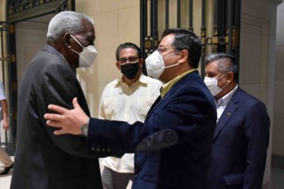 Recibe Esteban Lazo al Presidente del Estado Plurinacional de Bolivia 