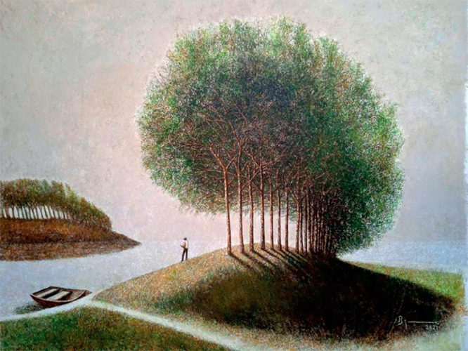 Diario del náufrago, 2021, acrílico sobre lienzo, 156 x 200 cm