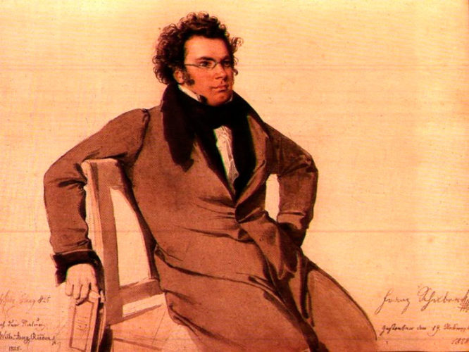 Retrato de Franz Schubert, uno de los más grandes compositores del romanticismo musical.