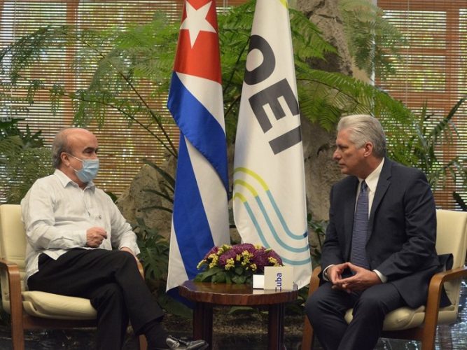 Recibió Presidente cubano al Secretario General de la Organización de Estados Iberoamericanos para la Educación, la Ciencia y la Cultura