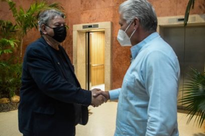 Recibió Díaz-Canel a Fernando Buen Abad, reconocido intelectual mexicano