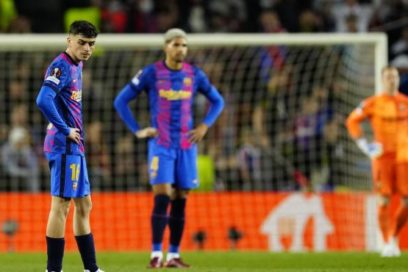 Resultados Europa League: Eintracht Frankfurt (Clasificado) 3-2 FC Barcelona, Atalanta 0-2 RB Leipzig (Clasificado), Olympique de Lyon 0-3 West Ham (Clasificado), Rangers (Clasificado) 3-1 Braga