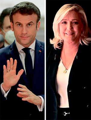 En primera vuelta Emmanuel Macron obtuvo el 27,6 % de los votos y Marine Le Pen, 23,41 %. Necesitaban más del 50 % para ganar. Pronósticos recientes presentan al actual mandatario como triunfador el venidero 24 de abril aunque con una ventaja mucho menor que el 66,1 % obtenido frente a la misma rival en el 2017. Se espera que el abstencionismo supere el 25 % del 10 de abril, que a su vez dejó atrás el 22,2 % registrado en el 2017. Foto: Tomada del sitio www.elperiodico.com