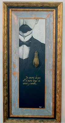 Ares: Martí, 2019. Acrílico y metal sobre madera. 86x35cm. Foto: Cortesía de Jorge Rivas