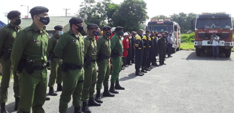 Lista para actuar la formación de fuerzas y medios de rescate, salvamento y orden interior que responderá ante sismos de gran intensidad.