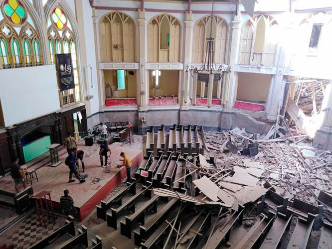 Vista parcial del salón del templo. Foto: Joaquín Hernández Mena