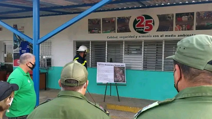 Ejercicio Meteoro 2022 en la Base de Depósito de Gas Licuado Camagüey. Foto: Cortesía de Cupet Camagüey