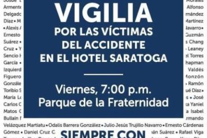 Se mantiene esta noche vigilia por víctimas del Saratoga en el Parque de la Fraternidad