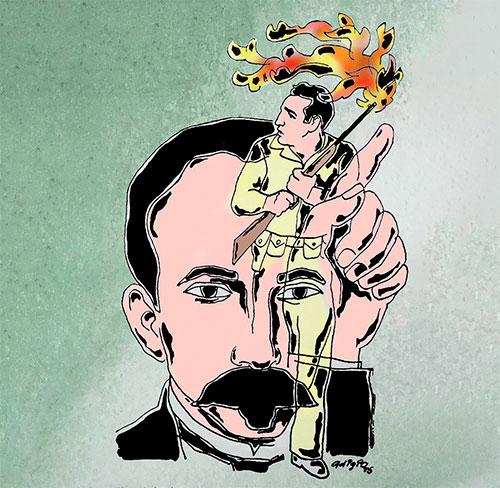 El autor intelectual. Ilustración: Adigio Benítez
