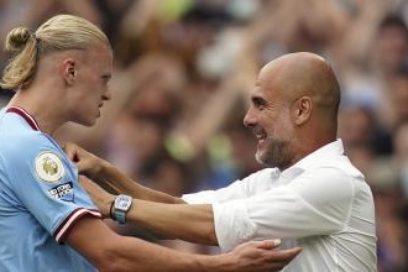 Guardiola sobre Haaland: «Vi su lenguaje corporal cuando íbamos 2-0 abajo y cómo animaba a sus compañeros. Tengo la sensación que aunque no toque balón, siempre está metido. Nunca se escapa del juego. Como delantero eso es increíble».