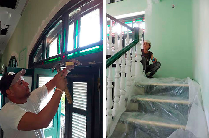 El trabajo más intenso fue el de carpintería. Foto: Cortesía Esteban Jeréz y Yimel Díaz