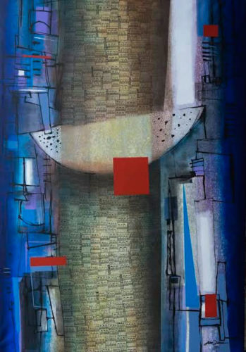 Ciudad dorada; acrílico sobre lienzo, 160x110cm. 2021. Foto: Cortesía de José Omar Torres