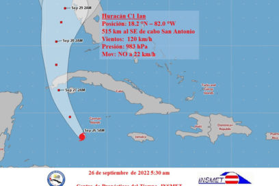 AVISO 5:30 AM: Ian es el  cuarto huracán de la presente temporada ciclónica