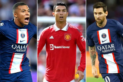 Los futbolistas que más dinero ganan al año: Mbappé (125 M), CR7 (113 M), Messi (110 M), Neymar (91 M), Salah (39.5 M), Hazard (31 M), Iniesta (30 M), Sterling (29.4 M), De Bruyne (29 M), Griezmann (27.5 M).