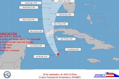 Aviso de ciclón tropical No. 14: Ian continúa intensificándose