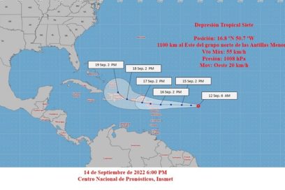 La depresión tropical siete se mantiene con poco cambio