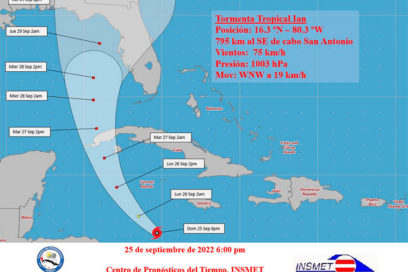 Ian continúa avanzando hacia el mar Caribe occidental