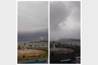 Reportan tromba marina próxima al Morro de La Habana (+ video)