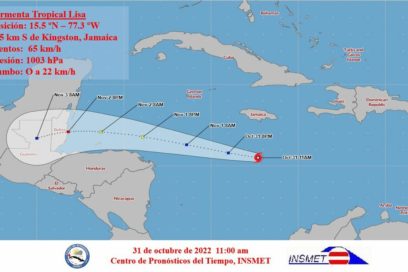 Se forma tormenta tropical Lisa en el mar Caribe central