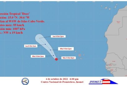 Se forma la depresión tropical doce en el Atlántico oriental