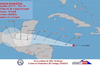 Tormenta tropical Lisa se fortalece en el mar Caribe central