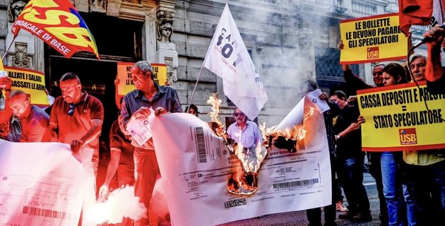 Las movilizaciones del pasado 3 de octubre denunciaron el aumento excesivo de las facturas de electricidad y gas. Foto tomada del sitio de la Unión de Sindicato Base