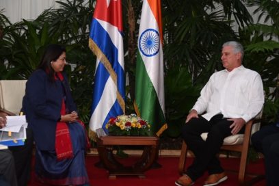 Recibe Díaz-Canel a Ministra de Estado de la India
