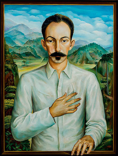 José Martí, 1943. Óleo sobre madera, 86x68,5 cm, de Jorge Arche. Colección del Museo Nacional de Bellas Artes.