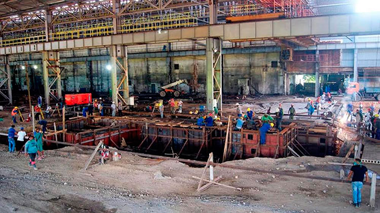 En 2022 hubo avances notables en la ejecución del proceso inversionista en Antillana de Acero. En la foto el Laminador 250. Foto: Geicons