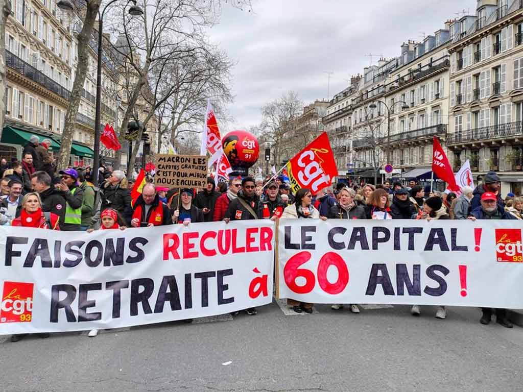 Manifestazioni in Francia per l’abolizione del sistema pensionistico riformista • Lavoratori