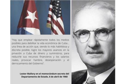 Condena Cuba vigencia del Memorando Mallory