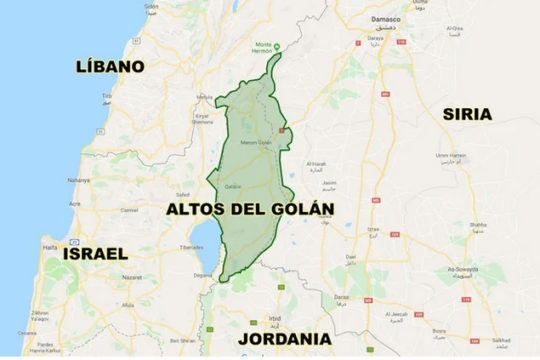 Las Alturas del Golán tienen una posición estratégica con tierras en el Líbano, Jordania, Siria e Israel