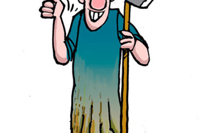 Plantar hombres en los campos