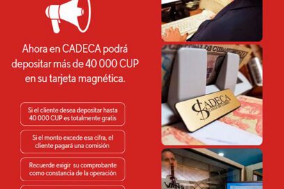 Cadeca: se podrá depositar en tarjetas más 40 mil pesos