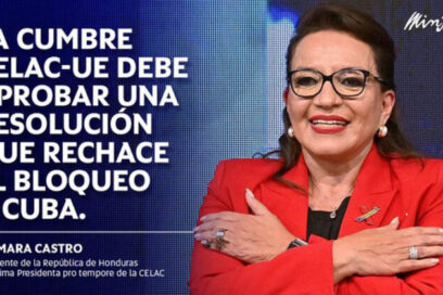 Condena presidenta de Honduras bloqueo contra Cuba