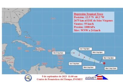 Aviso de ciclón tropical No. 1.