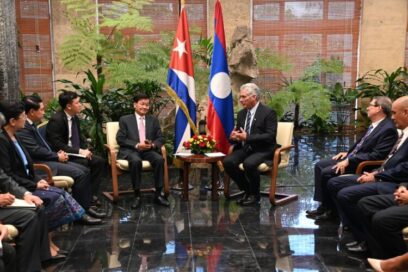 Recibió Díaz-Canel a un hermano: al Presidente de la República Democrática Popular Lao