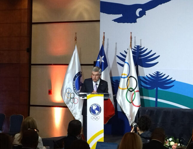 Thomas Bach habla en la Asamblea de Panam Sports. Foto: Joel García