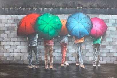 Erik, el popular pintor de “las sombrillas” (+Fotos)