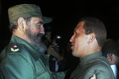 Fidel y Chávez, el primer abrazo (+ Audio)