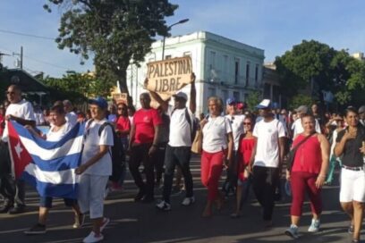 Sindicalistas santiagueros se alistan para marcha por Palestina