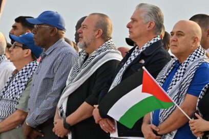 Acompaña Díaz-Canel concentración en apoyo a Palestina