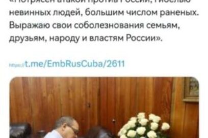 Cubanos expresan condolencias tras atentado terrorista en Rusia