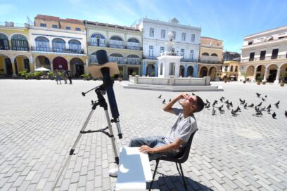 Momentos del eclipse solar en la Habana