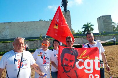 Sindicalistas franceses desfilaron en Villa Clara