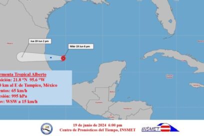 Aviso de ciclón tropical No.2: Alberto permanece sobre el oeste del golfo de México