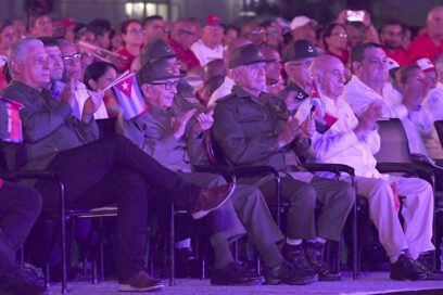 Presiden Raúl y Díaz-Canel acto nacional por el 26 de Julio en Sancti Spíritus