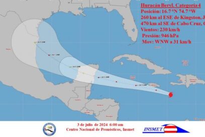 Beryl próximo a Jamaica