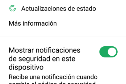 EN 500 CARACTERES: Notificaciones de seguridad de Whatsapp