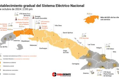 Actualización sobre el restablecimiento del sistema eléctrico en Cuba